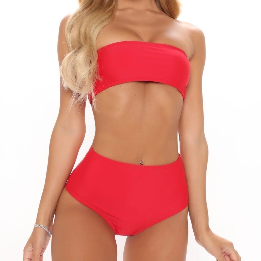 Fashion Nova Red The Perfect Tan Bikini Set